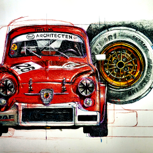 Abarth 595 limited edition print