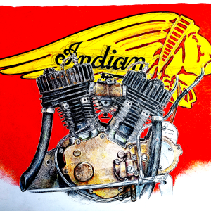 Indian engine - limited edition print